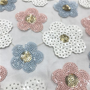 Nouveaux produits maille Sequin tissu haute qualité fleur Sequin tissu pour femmes Performance vêtements robes <span class=keywords><strong>de</strong></span> soirée - Product Image 6