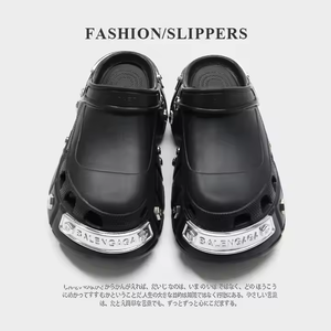 Pantuflas de Lujo 2025 en Oferta, Pantuflas Americanas Populares para Mujer, para Exteriores, de Color Sólido, con Suela Gruesa, Estilo Rock con Remaches - Product Image 6