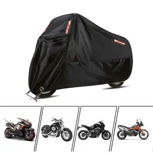 Capa resistente à prova d'água para motocicleta 420D Oxford, proteção UV com furo de travamento, faixa reflexiva para armazenamento de scooters