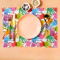 Set de table personnalisé imprimé, deux couches, coton et lin, résistant à la chaleur, lavable, pour table à manger, décoration de la maison