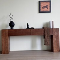 Console rustique en bois massif, faite à la main, écologique et durable, pour l'entrée, le salon, la chambre ou l'hôtel