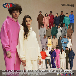 High-quality Cotton <strong>Thick</strong> <strong>Fleece</strong> 350g Heavy Weight 26 Colors Blank Custom Unisex Clothing Hoodies - Product Image 1