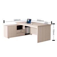 Bureau de direction moderne de luxe par Boss, bureau en forme de L avec design modulaire pour les écoles et les hôtels