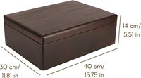 Boîtes en bois créatives Deco XL marron pour thé, chocolat, fromage, avec couvercle à charnière, boîte cadeau en bois massif d'un fabricant de premier plan