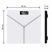 Pèse-personne numérique de salle de bain, plateforme compacte et robuste, pieds antidérapants, miroir en verre, affichage LED, grande capacité