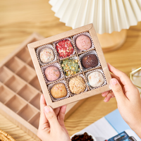 Boîte en carton carrée au design personnalisé exquis, en papier alimentaire, pliable, avec tiroir, pour l'emballage de macarons, de biscuits et de bonbons