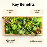 Plantes artificielles avec cadre, décoration murale suspendue, feuillage suspendu pour salon, toile de fond intérieure et extérieure