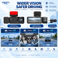 Caméra embarquée triple 4K véritable avec WiFi 5.8G, supercondensateur, écran IPS 3,16 pouces, caméra avant, intérieure et arrière, enregistreur vidéo de voiture
