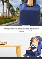 Chaise haute portable 3 en 1 pour bébé, siège rehausseur pour tout-petit avec sangles réglables, design imprimé pour l'alimentation, les repas et les voyages
