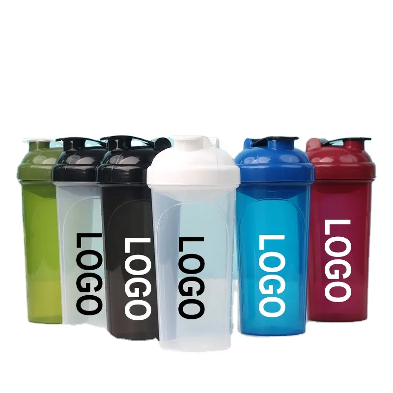 Amz Hot Selling Umwelt freundliche Großhandels produkte BPA Free Plastic Geschirrs püler Safe Protein Bottle Shaker Cup With Ball