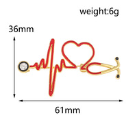 Broches en émail en gros, motifs infirmière et médecin de dessin animé, stéthoscope, broches de médecine