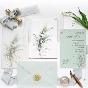 Bruiloft Uitnodigingskaart Nieuwste Ontwerp Aangepaste Ansichtkaart Speciale Papieren Kaart Voor Uitnodigingskaarten