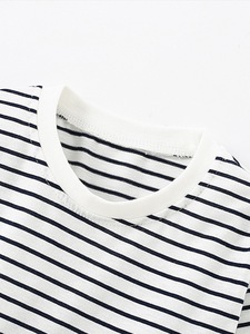 Abito a maniche lunghe per bambine - Top a righe con gonna con stampa di gatti, abito casual a blocchi di colore per bambine primavera autunno - Product Image 2