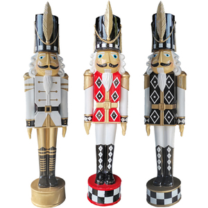 Statue de soldat <span class=keywords><strong>casse</strong></span>-<span class=keywords><strong>noisette</strong></span> géant en fibre de verre personnalisée pour l'extérieur, décoration de Noël pour les fêtes et les événements - Product Image 1