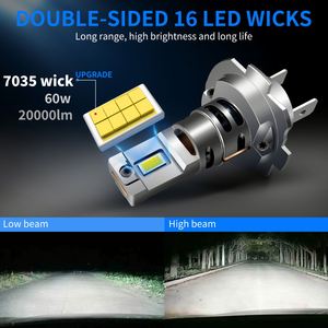 Bombilla LED H4 Mini para Faros Delanteros, Diseño de Lámpara Halógena 1:1, Plug and Play, Chip LED CSP 3570, 6000K, Aluminio, IP65 Impermeable, 10000 Accord - Product Image 3