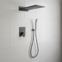 Nouvelle conception de douche thermostatique trois fonctions en laiton finition bronze avec mitigeur monocommande et pommeau de douche pluie en céramique