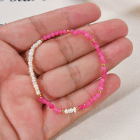 Bracelets extensibles en pierre semi-précieuse Boho mode perles irrégulières en acier inoxydable perle d'eau douce bracelets perlés pour femmes