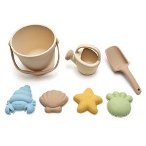 Ensemble de jouets de plage en silicone de qualité alimentaire, non toxique, écologique, unisexe, pour enfants, jeu en plein air, seau, pelle, moules d'animaux JINHONG - Product Image 6