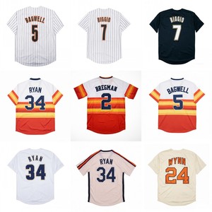Camisetas de Béisbol Estilo Vintage para Hombre, Cosidas, 2 Alex Bregman, 5 Jeff Bagwell, 7 Craig Biggio, 24 Jimmy Wynn, 34 <span class=keywords><strong>Nolan</strong></span> <span class=keywords><strong>Ryan</strong></span>, Tallas S-3XL - Product Image 1