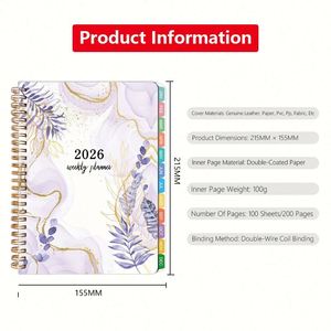 Custom logo Printing Hardcover <b>A5</b> A4 Dotted <b>Notepad</b> Book A4 Spiral Wire Bound Durable Prayer Journal Planner Notebooks - Product Image 3