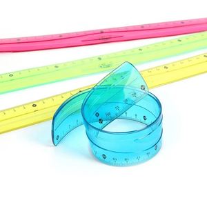 Regla Flexible de Plástico PVC Transparente de Alta Calidad de 12 Pulgadas/30 cm con Doble Escala para Centímetros y Pulgadas, Plegable - Product Image 1