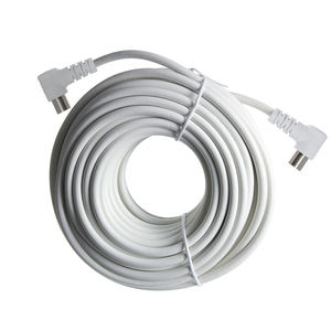 Cable de TV de 5 m con conector de ángulo recto en color blanco, ideal para conectar televisores y dispositivos multimedia en - Product Image 2
