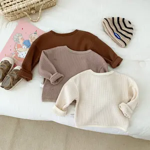 Immagini di Design pagliaccetto lavorato a maglia in cotone organico vestiti per neonati oversize maglione per bambini