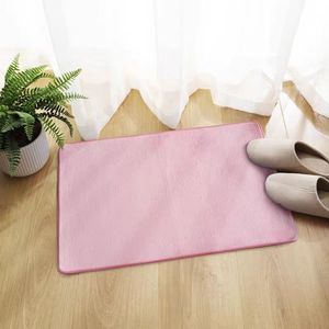 Tapis de bain en polaire corail rectangulaire uni, absorbant, antidérapant, pour usage domestique, lavable en machine - Product Image 3