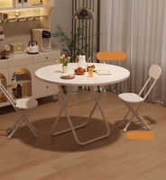 Table à manger pliable style crème, gain de place, pour petit appartement, balcon, stand de marché nocturne, portable, durable, ensemble polyvalent