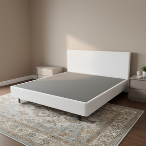 Heavy Duty Metal King Size Bed <b>Frame</b> 80x76x9 Inch Steel Foundation Washable Fabric Industrial Design - Product Image 2