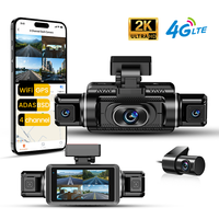 4 Saluran Layar Sentuh 3 inci Dashcam 4G dengan Wifi GPS BSD ADAS, Mendukung Kartu Hingga 512GB, Streaming Langsung 4G, Monitor Parkir 24 Jam