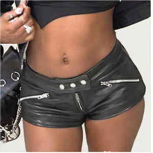 Shorts Mini de Piel Sintética, Talla Estadounidense, Moda 2025, Sexy, Casuales, Ajustados, Tejidos, Transpirables y Ecológicos, Nuevas Llegadas al Por Mayor - Product Image 1