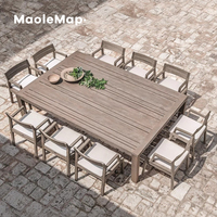 Alter Massivholz Esstisch und Stühle im Freien Bistro tisch Teak Regens ichere Villa Freizeit Innenhof Garten Wintergarten Möbel