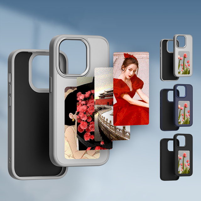 Smart Ink DIY Photo Digital Custom Phone Protective Case for iPhone 13 14 15 Pro Max Four Color E Ink Screen with NFC Transfer