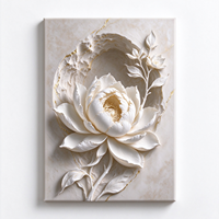 Tableau mural en toile Pivoine Blanche, imprimé floral veiné doré, encadré en bois, rectangle, pour la maison, la chambre et le salon