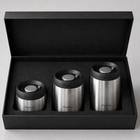 Bocal à café hermétique en acier inoxydable avec cuillère pour grains frais, rangement de comptoir de cuisine, écologique, pour garde-manger domestique