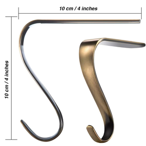 Wholesale Classic Style Self-Adhesive Reusable Metal Christmas <b>Stocking</b> Hangers with Hanging Hooks for Fireplace Mantel - Product Image 5