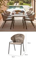 Chaise longue en rotin PE au design moderne et tout temps Mobilier de patio extérieur Salle à manger de jardin Cadre en fer Villa École