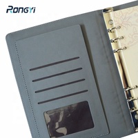Agenda personnalisable A5 2026-2027 avec 6 anneaux, 96 feuilles de pages intérieures à feuilles mobiles, couverture en PU et boucle avec logo