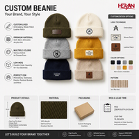 Gorros de Punto Personalizados de Lujo con Bordado, 100% Acrílico, Cálidos para Invierno, Estilo Casual, con Puño, Gorro de Punto con Logotipo Personalizado, Unisex