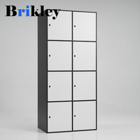Casier en stratifié massif de qualité supérieure Brikley, couleur gris, épaisseur 12 mm, avec serrure électronique, serrure à combinaison, serrure RFID