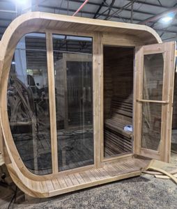 Sauna de Lujo para el Hogar, Sauna de Madera en Forma de Cubo, Saunas de Vapor Húmedo, Sauna Exterior para 4 Personas, Tamaño de la Habitación 250*180*220cm - Product Image 4