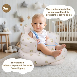 Assento Inflável Moderno e Seguro para Bebês com Design de Urso para Bebês de 4 a 12 Meses, Uso no Verão em Casa, Cozinha, Quarto e Banheiro - Product Image 3