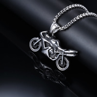 Colliers commémoratifs en acier inoxydable Charme moto tibétain Charme moto Pendentifs moto Vintage Pendentif scooter