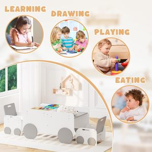 Ensemble table et chaise en bois réglables en hauteur pour enfants de 3 à 8 ans - Product Image 3