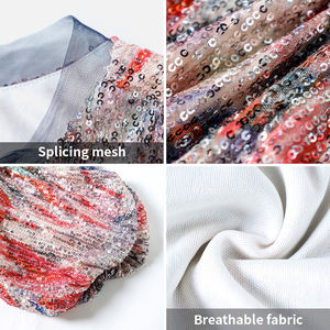 T-<span class=keywords><strong>shirt</strong></span> à manches courtes pour <span class=keywords><strong>femme</strong></span>, style vintage, avec franges et paillettes, tendance printemps, personnalisable - Product Image 3