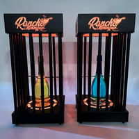 Présentoir Lumineux LED pour Bouteilles de Vin et Champagne, Cage à Bouteilles en Fer pour Service VIP de Bar de Nuit, Glorificateur de Bouteilles