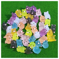 Gros fantaisie art populaire drôle cochon rose anime figure jouet résine animal statue lumineux brillant foncé mini jouets mignon miniature