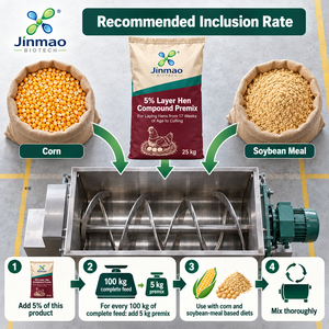 Additif alimentaire Jinmao 5% de qualité alimentaire animale, minéraux et oligo-éléments pour poules pondeuses avec enzymes pour favoriser la nutrition - Product Image 4