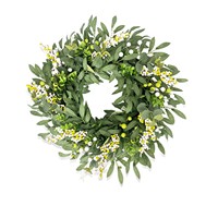 Karangan Bunga Buatan Kain Hijau Mengkilap QiYing Victory New Four Seasons, Daun Zaitun, Buah Berry, Dekorasi Natal, Karangan Bunga Hias
